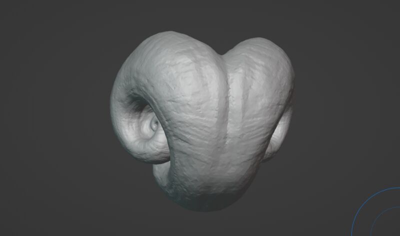 A screenshot of a sculpt of a pair of horns