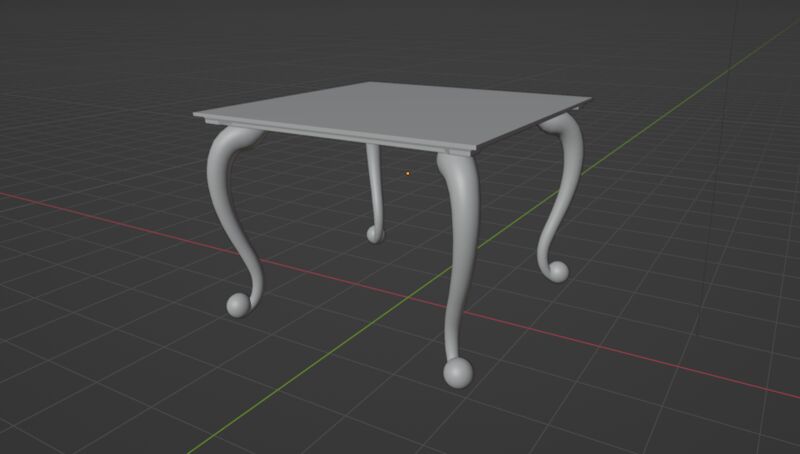 A screenshot of an unshaded low poly table